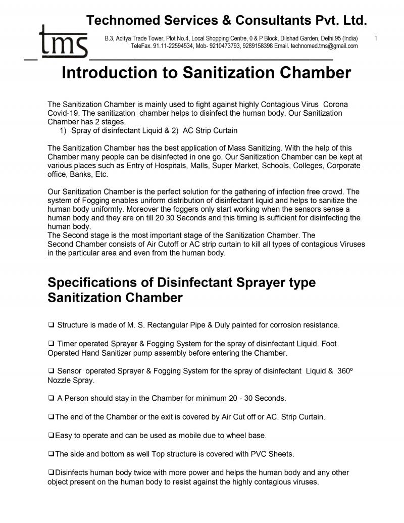 Sanitisation Chamber Des